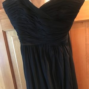 Ralph Lauren Black Ruched Formal Dress